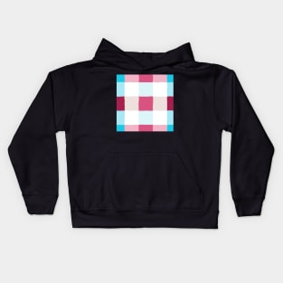 irregular gingham pink and blue on white Kids Hoodie